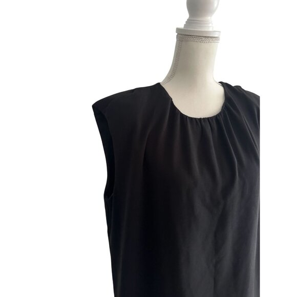 H&M Black Ruched Crewneck Tank Top Size Large - Picture 3 of 8